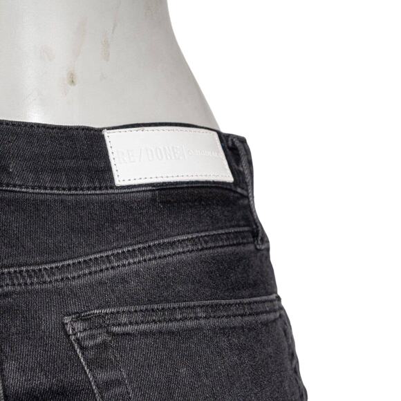 RE/DONE Size 28 High-Rise Denim Jeans Live Black Fray distressed - Picture 11 of 12